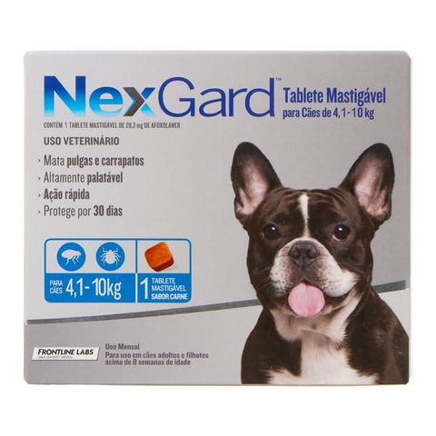 Antipulgas-e-Carrapatos-Merial-Nexgard-para-Caes-de-41-a-10Kg-com-1-Tablete-7898053774343-pet-luni